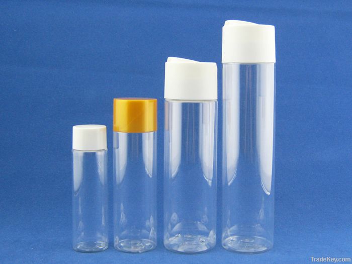 Flush hair care cylinder plastic bottle