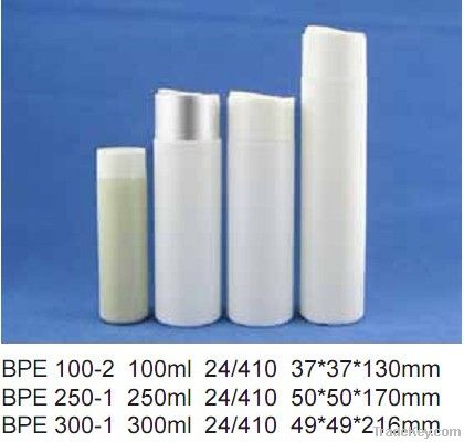 Flush hair care cylinder plastic bottle