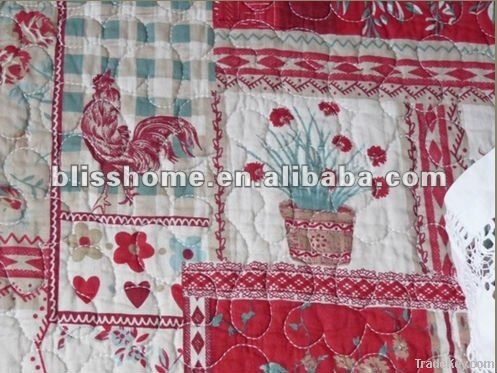 100% Cotton French Cock Style Queen Quilt Set