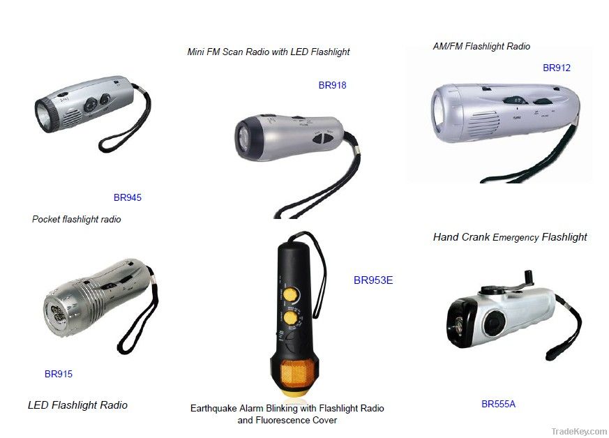 Mini Emergency LED Torch Radio With Siren and Blinking Battery Operate