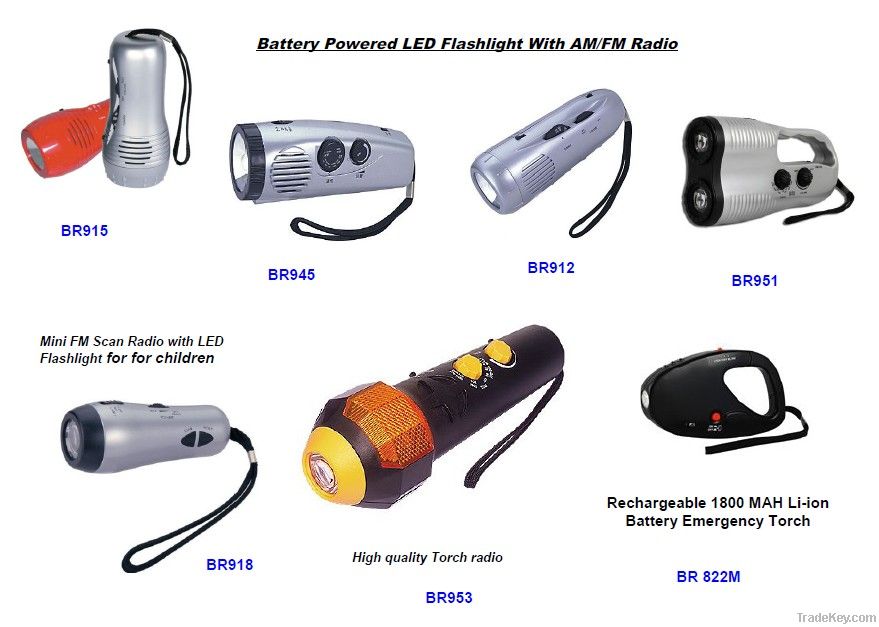 Mini Emergency LED Torch Radio With Siren and Blinking Battery Operate