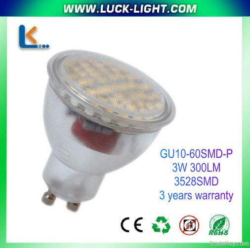 3528SMD gu10/e27 led light bulbs 3w with CE&ROHS