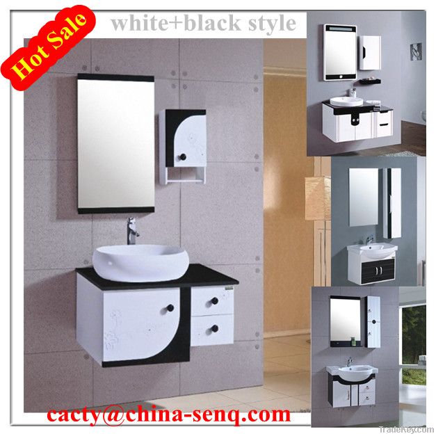 white black wall hung bathroom vanity
