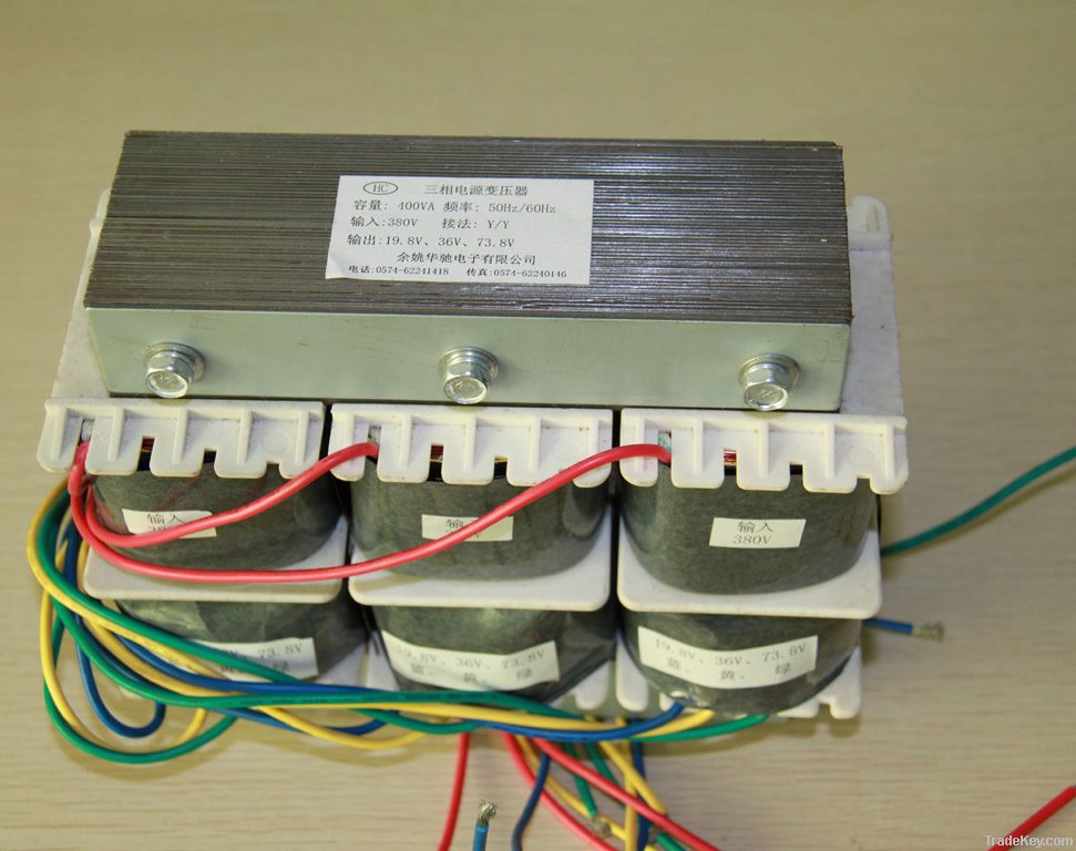 Three phase dry-type power transformer