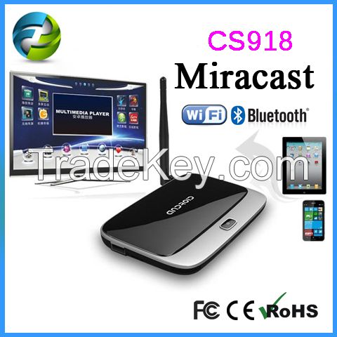 cs918 TV Box Fast CPU 1.8GHz CS918 Big RAM 2GB ROM8GB Quad Core Rk3188 Bluetooth 1080P Android 4.2 RJ45 Smart TV Dongle Remote Control