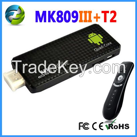 Mk809III Quad Core TV Stick Box Mini PC TV Android 4.2 Bluetooth Rk3188 2g/8g IPTV Bluetooth WiFi Dlna Xbmc HDMI1.4.1080P.