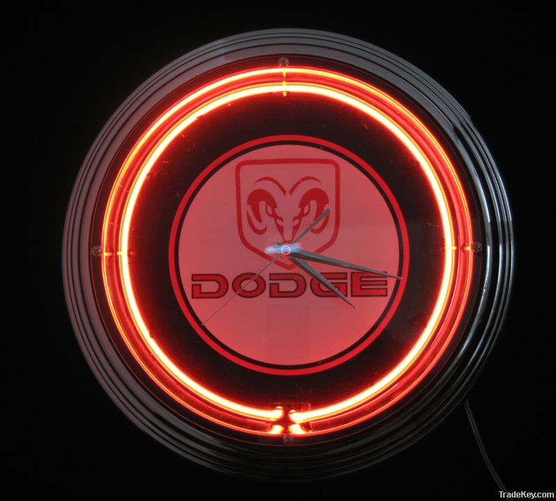 Neon Clock With Plastic frame CE UL ROHS, Lowest Price