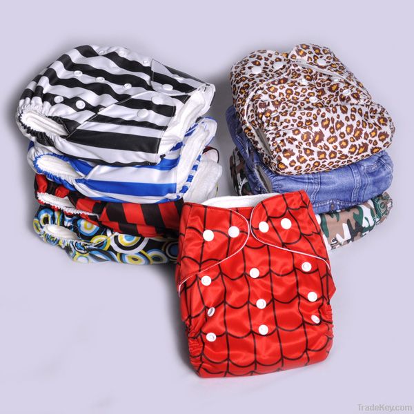 Printed baby cloth diaper, One Size Pocket Diaper, Cloth nappy for newbo