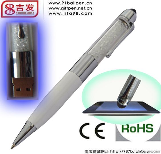 Crystal Stylus Pen With USB Drive