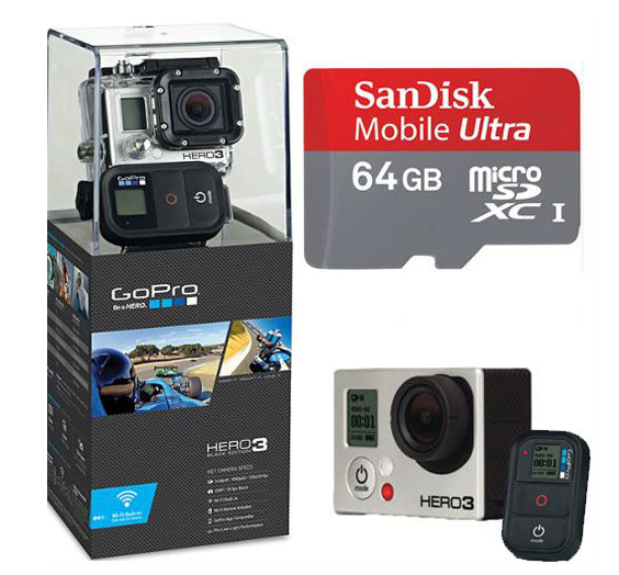 Go Pro HD Hero 3 Silver Edition Camera with Free 64GB Micro SD