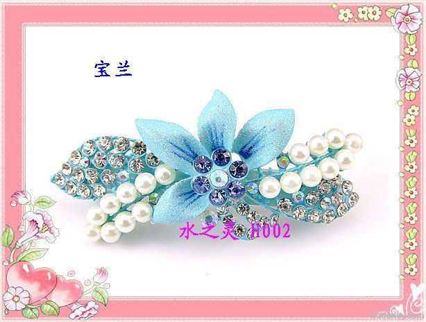 Fashion / alloy hair accessories hair clips / full diamond pearl flowe