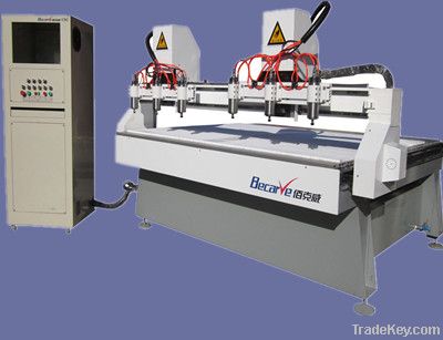 CNC multi-spindle wood milling and engraving machine