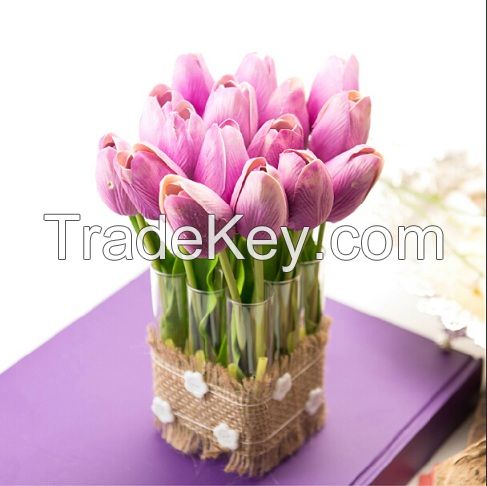 30cm Hot sell display flower real touch non-polluting PU Tulip Artificial Flowers Simulation Wedding or Home Decorative Flower