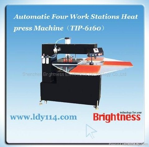 T-shirt automatic four work stations heat press machine