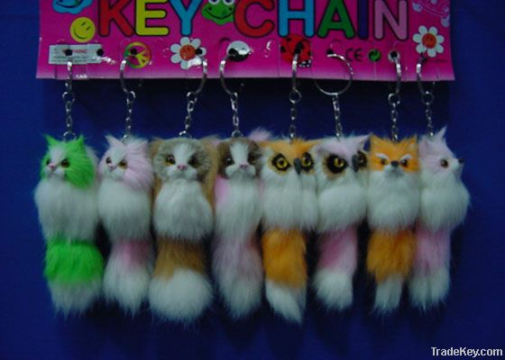 floating furry key chains , key decoration , ornaments