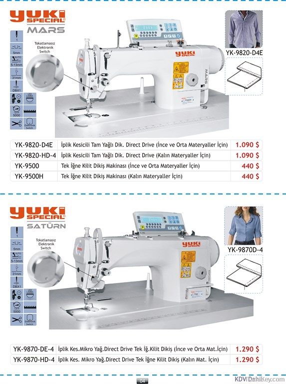 Yuki Special direct drive lock stitch sewing machine