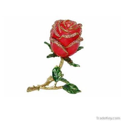 Rose style metal trinket box (QF2034)