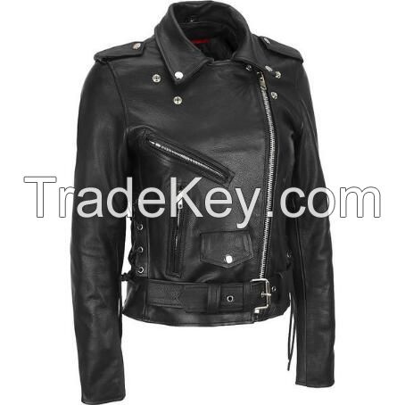 European Style Women High Quality Fashion Design Leather Motorbike