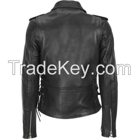 European Style Women High Quality Fashion Design Leather Motorbike