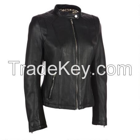 Lastest Fashion Pu Jacket Woman Leather Motorcycle Jacket