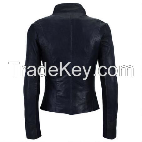 European Style Woman Jacket Coat High Quality Fashion Design Leather