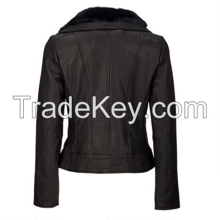 2017 New Products Motorcycle Design Leather Jacket Women/Excellent Quality 