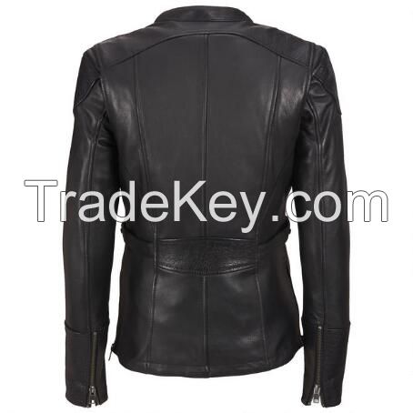 Chinese motorbike jacket Women genuine leather bomber jacket