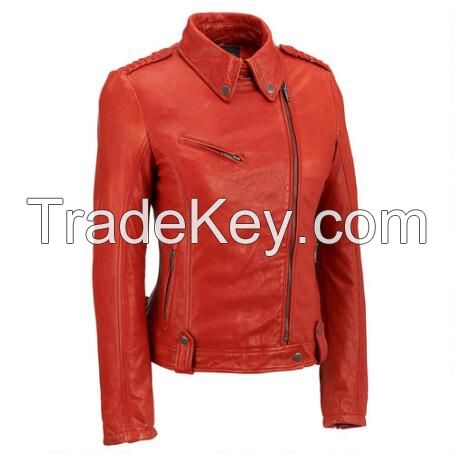 fashion dress winter women pu leather jacket coat and motorbiker