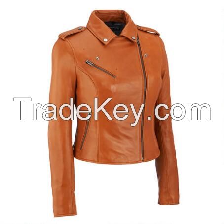 women leather jacket 2017 / shoulder Zippers