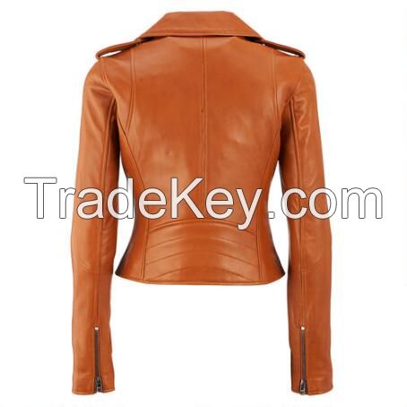 women leather jacket 2017 / shoulder Zippers