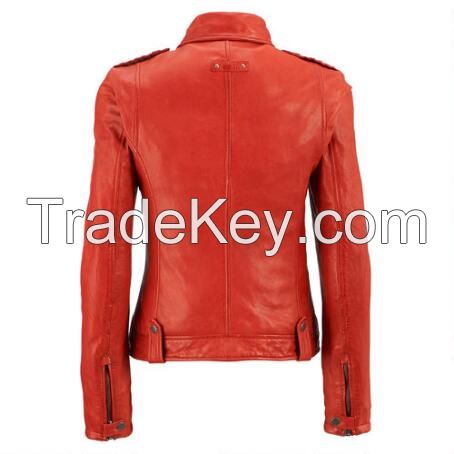 fashion dress winter women pu leather jacket coat and motorbiker