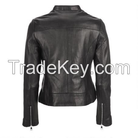 WOMEN'S BIKER GOTHIC 100% GENUINE LEATHER JACKET