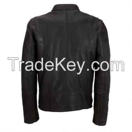 Prime Men's Slim Fit Motorbike Leather Jacket