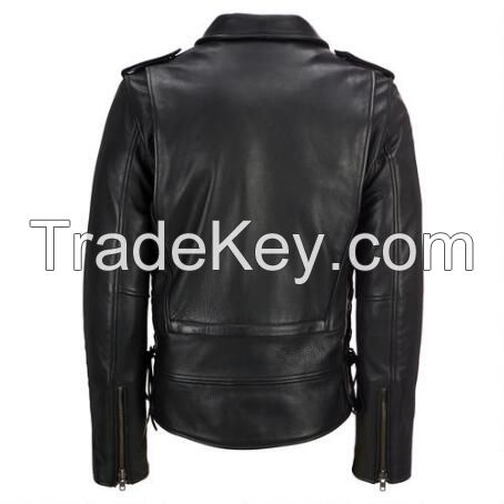 Mens Black Vintage Classic Motorbike Stylish Brando Real Leather Biker Jacket