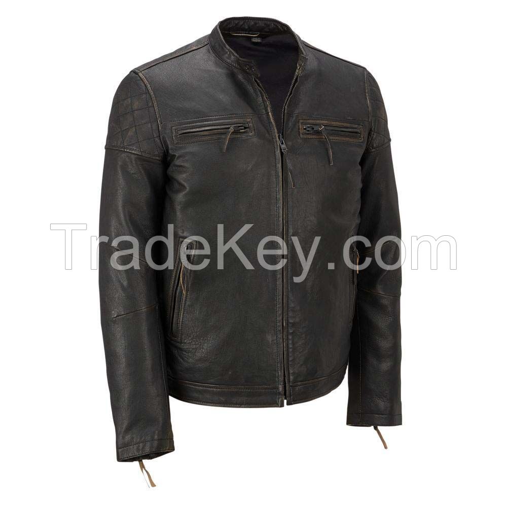 Men's Fashion Jacket Motorbike Men Leather jacket/ Fashion Style Biker