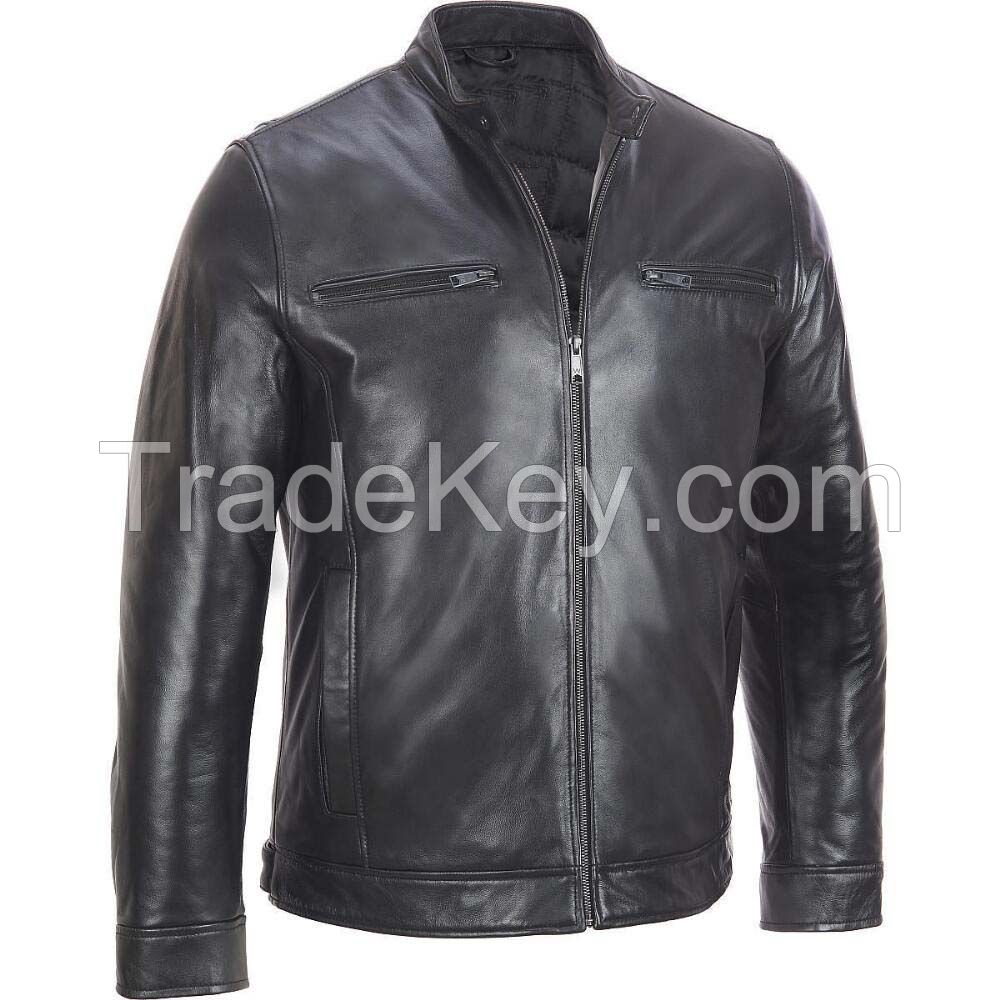 high quality man's motorbike leather jacket