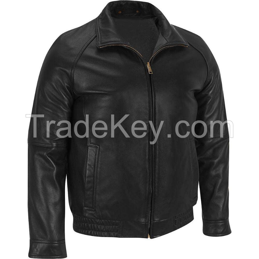 Hot Sale Black Leather Racing Motorbike Jacket Winter Jacket For man