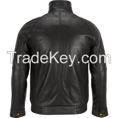 Hot Sale Black Leather Racing Motorbike Jacket Winter Jacket For man