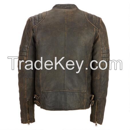 2017 OEM Manufacturer High Quality custom man motorbike leather jacket