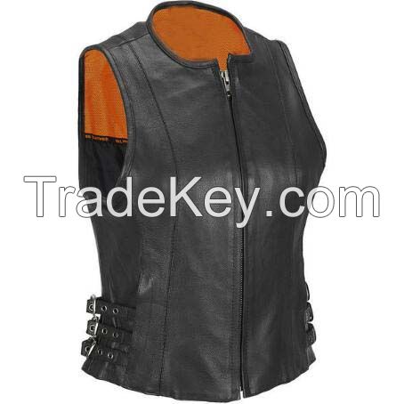 OEM Service Vest For Women Ladies Leather Vest