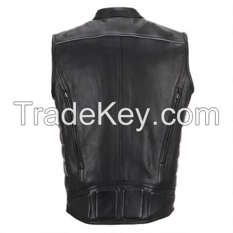 Soft pu leather vest fashion new design casual waistcoat for men