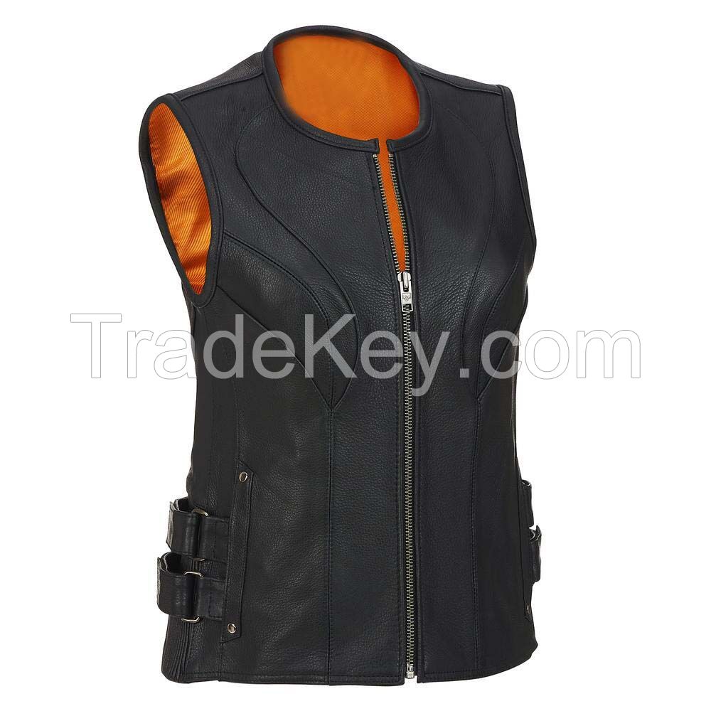 Women Real Leather Fur Vest / Lamb Vest for Lady