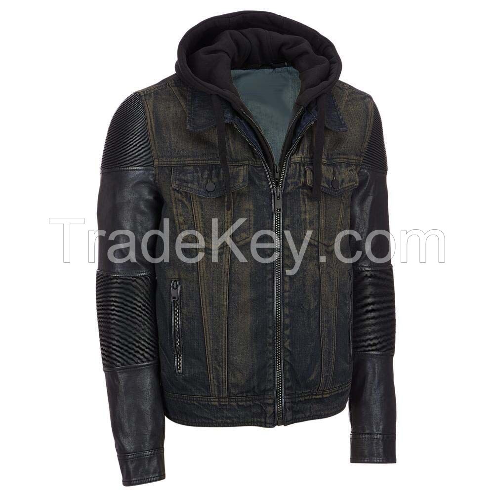 Men's leather jacket Slim washed leather jacket Coat