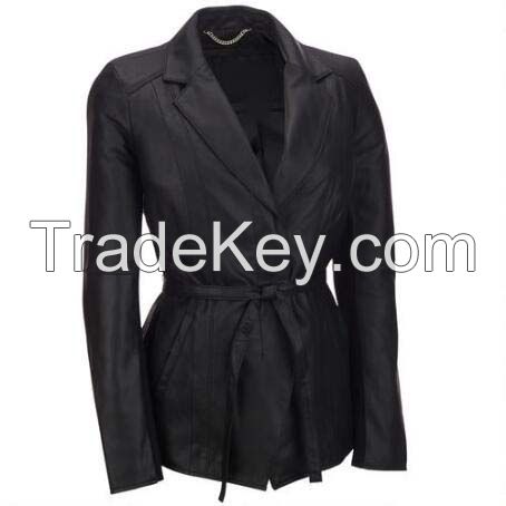 Womens Faux Leather Zip Up Bomber Jacket with Hood