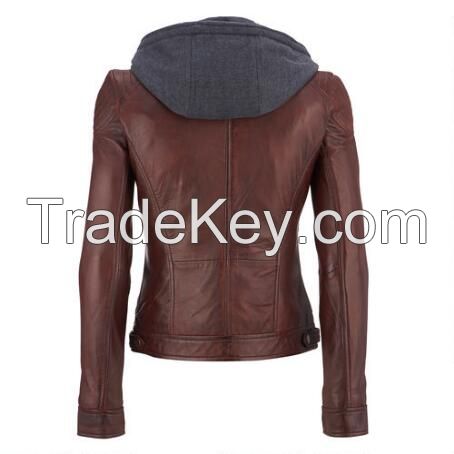 black faux leather hooded fur hooded jackets for women, fur hood women