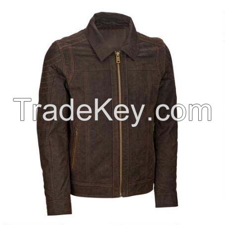 Leather Jacket with Hood/nappa leaher jacket for men