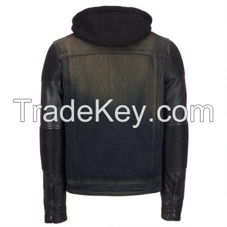 Men's leather jacket Slim washed leather jacket Coat