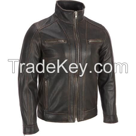 leather jacket - new style Mens Leather Cycle Jacket black leather jacket Winter