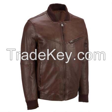 Men leather motorcycle jacket