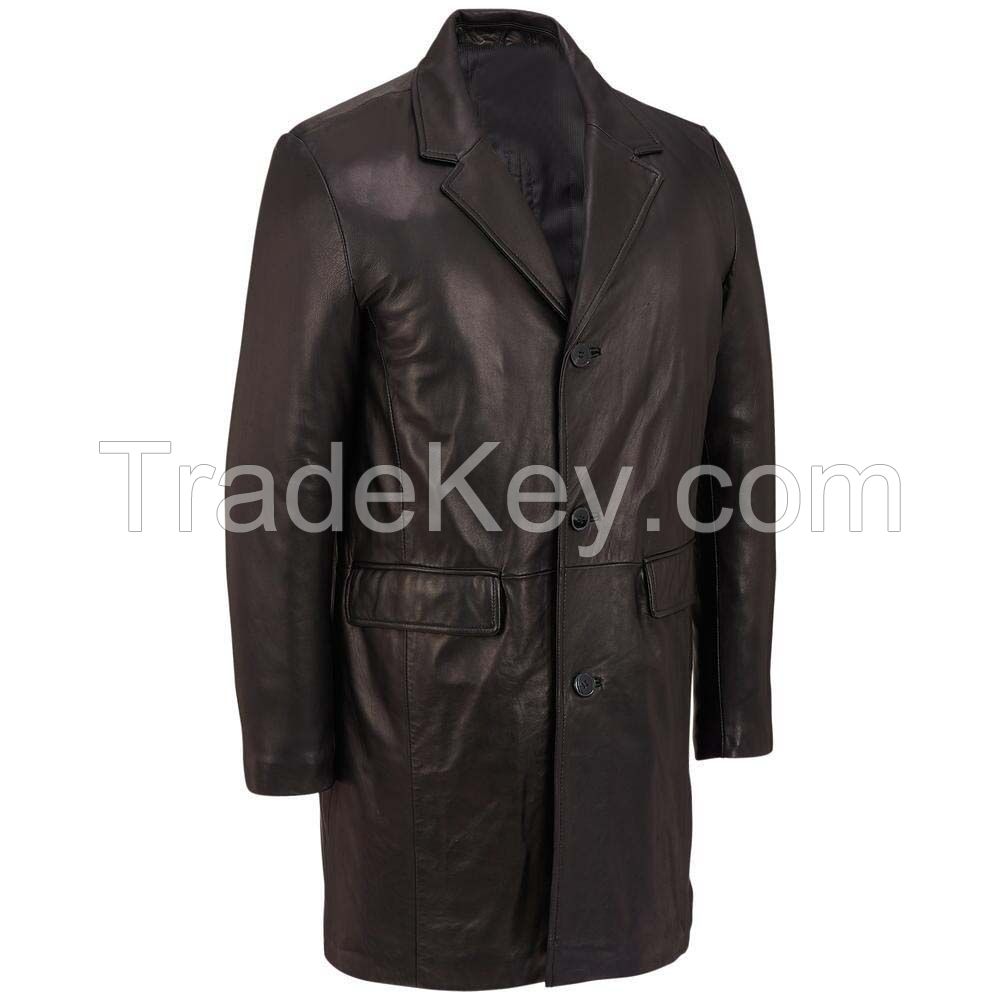 high quality pu leather men's coat jackets